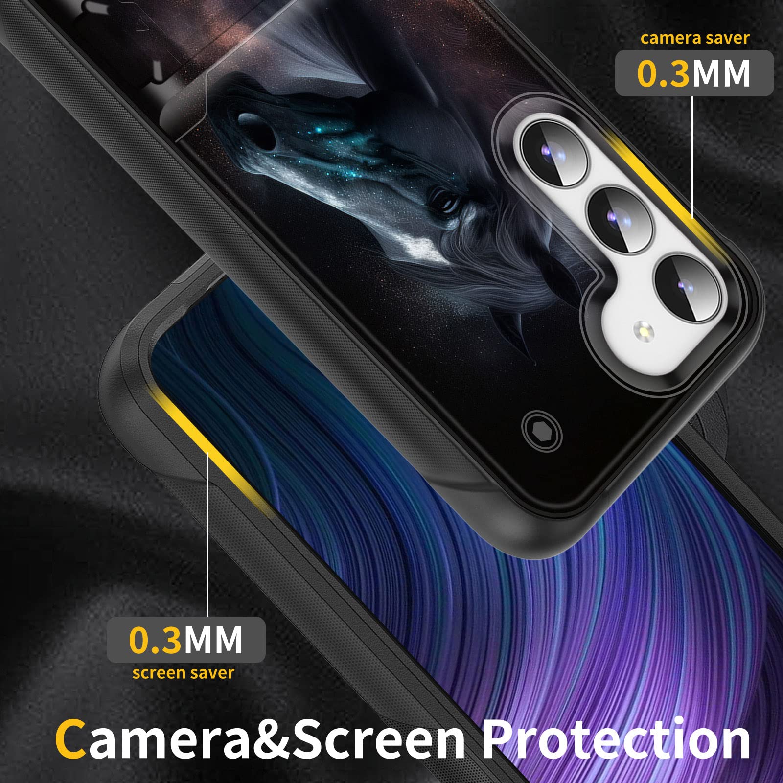 Efgwsder For Galaxy S23 Plus Case With Kickstand,Dual Layer Hybrid Hard Pc & Soft Silicone Rugged Shockproof Protective Phone Ca